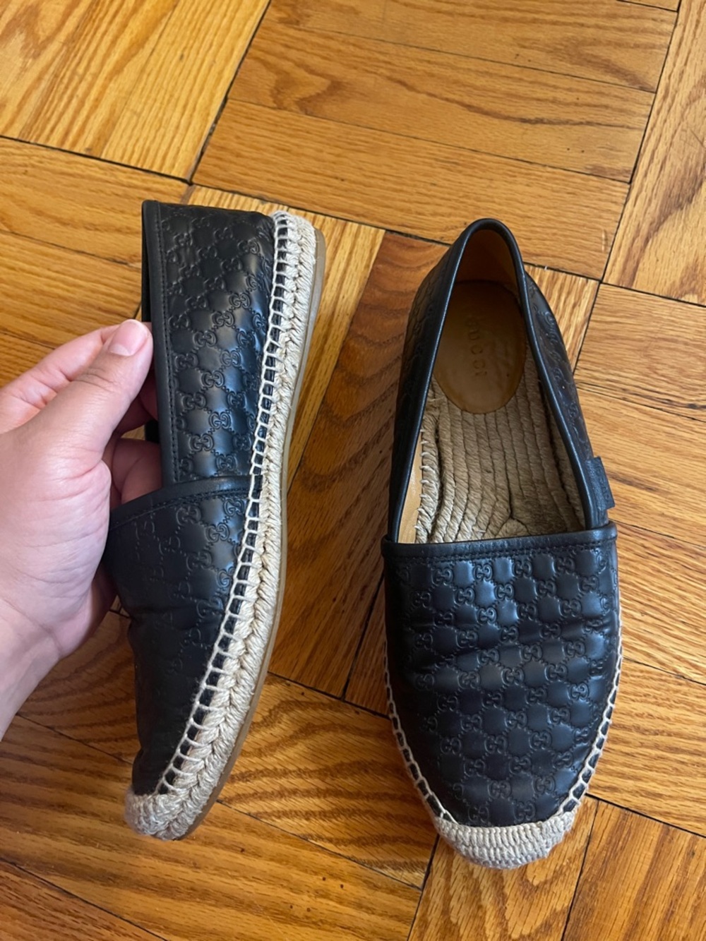 Gucci Microguccissima Monogram Pattern Leather Espadrilles Quiet Luxury - Picture 11 of 15